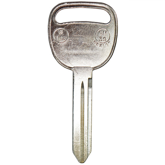 Cadillac, Chevrolet, GMC, Hummer, Isuzu, Oldsmobile, Saab, GM B102 Brass Metal Test Key Blade - ZIPPY LOCKSHOP