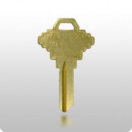 SC1 Key Blank - Large Head - Brass