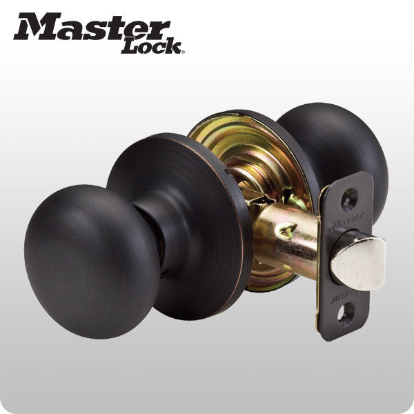 Master Lock - Grade 3 - Biscuit Style Door Knob - No Keyway - Passage