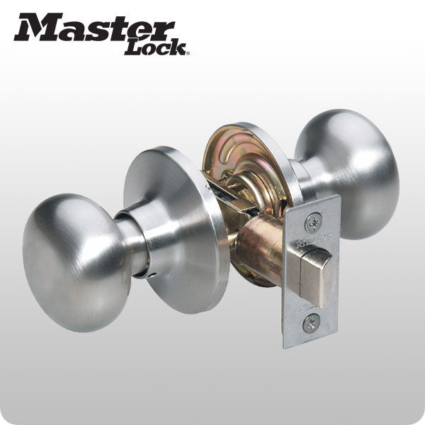 Master Lock - Grade 3 - Biscuit Style Door Knob - No Keyway - Passage